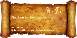 Mathern Gerzson névjegykártya